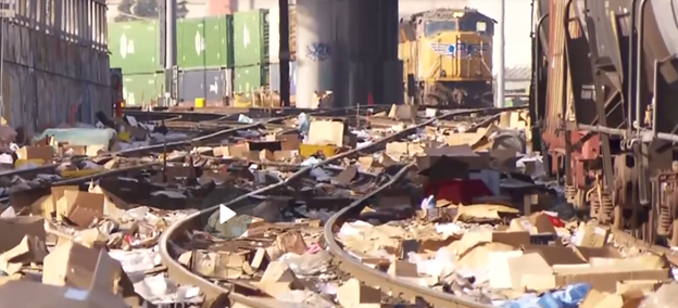 trains looted in california.